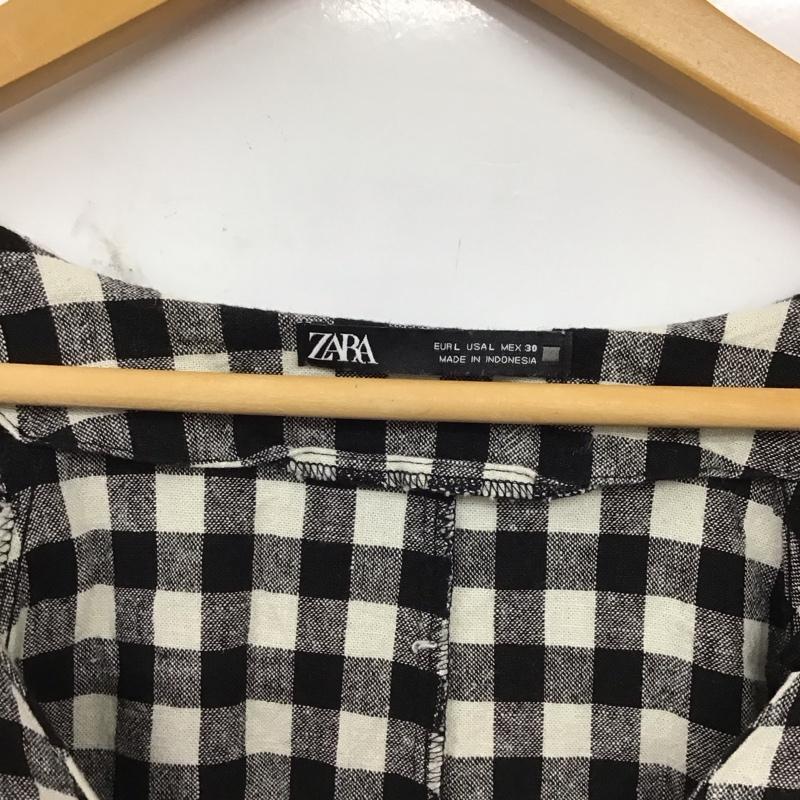 ザラ ZARA ワンピース ミニスカート L チェック 白 / ホワイト / white X 黒 / ブラック / black レディース USED 古着 中古 10153070
