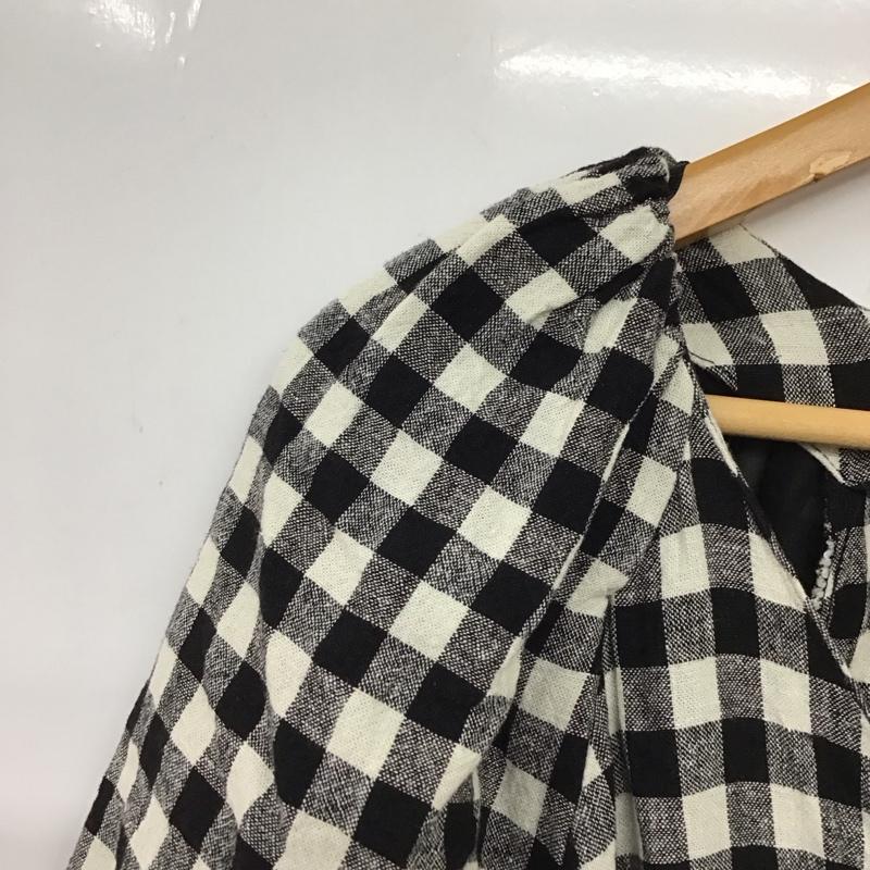 ザラ ZARA ワンピース ミニスカート L チェック 白 / ホワイト / white X 黒 / ブラック / black レディース USED 古着 中古 10153070