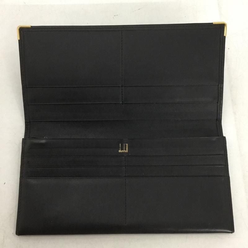 ダンヒル DUNHILL 財布 長財布 箱有 ロゴ、文字 黒 / ブラック / black X 金 / ゴールド / gold color メンズ USED 古着 中古 10153089
