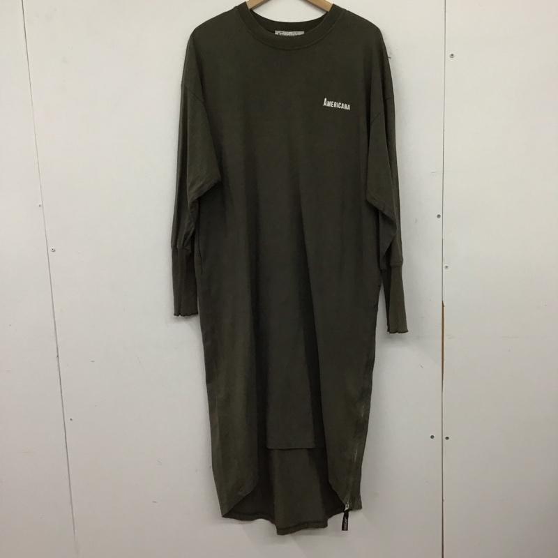 アメリカーナ AMERICANA ワンピース ロングスカート ロゴ、文字 X プリント カーキ / カーキ / khaki レディース USED 古着 中古 10153114