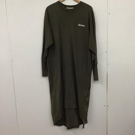 アメリカーナ AMERICANA ワンピース ロングスカート ロゴ、文字 X プリント カーキ / カーキ / khaki レディース USED 古着 中古 10153114