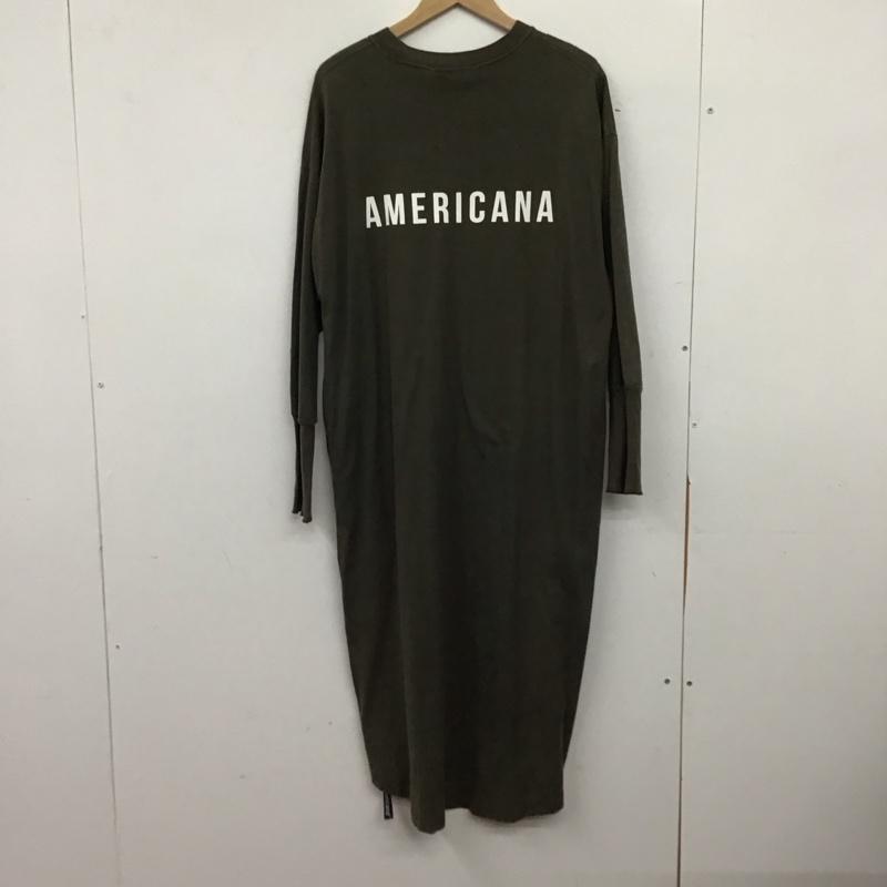 アメリカーナ AMERICANA ワンピース ロングスカート ロゴ、文字 X プリント カーキ / カーキ / khaki レディース USED 古着 中古 10153114