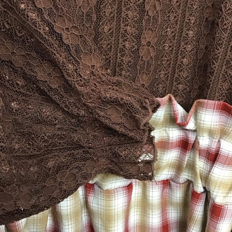 アクシーズファム axes femme ワンピース ロングスカート M 無地 X チェック 茶 / ブラウン / brown X マルチカラー / マルチカラー / multicolor レディース USED 古着 中古 10153131