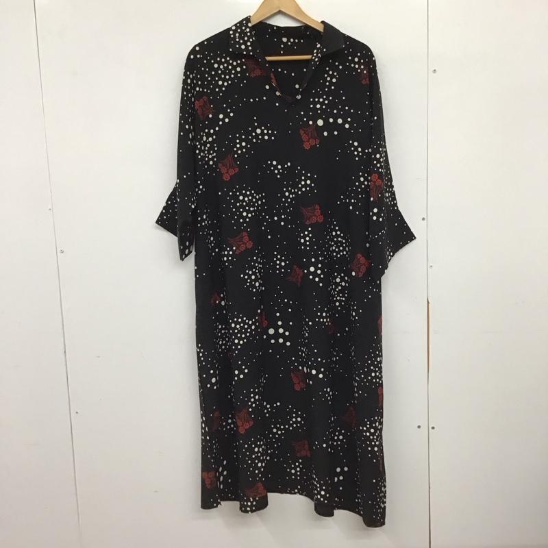 アンティカ antiqua ワンピース ロングスカート ke-02986 総柄 黒 / ブラック / black レディース USED 古着 中古 10153132