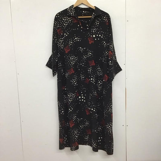アンティカ antiqua ワンピース ロングスカート ke-02986 総柄 黒 / ブラック / black レディース USED 古着 中古 10153132