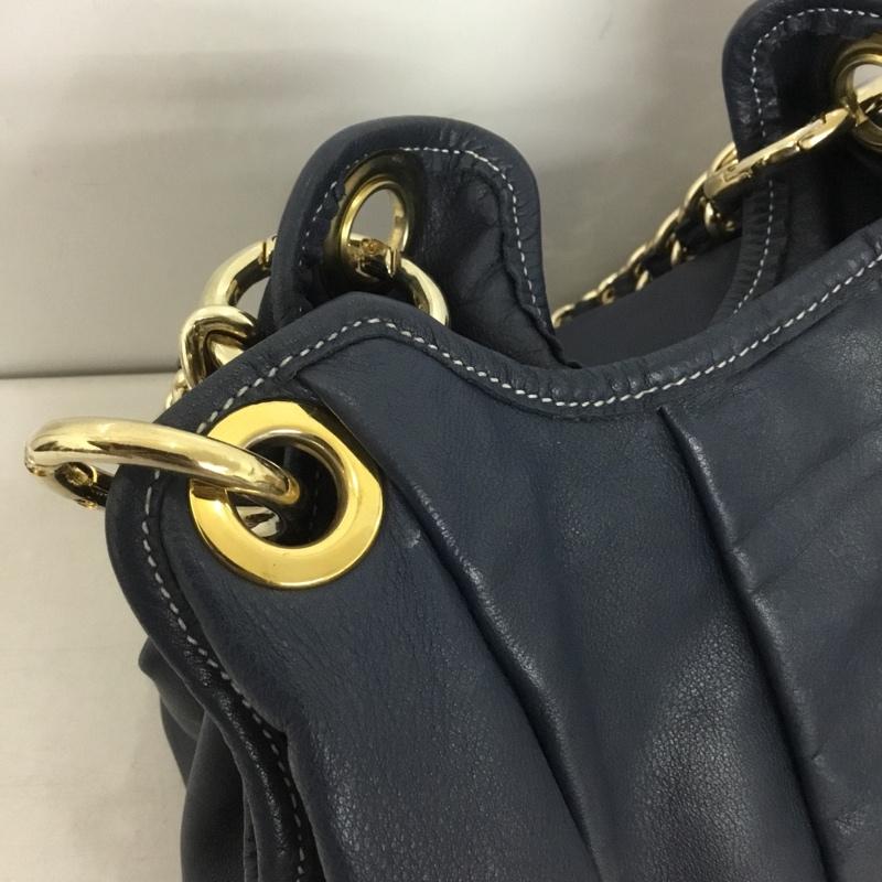 グイアス GUIA`S ハンドバッグ ハンドバッグ チェーンショルダー 無地 紺 / ネイビー / navy レディース USED 古着 中古 10153167