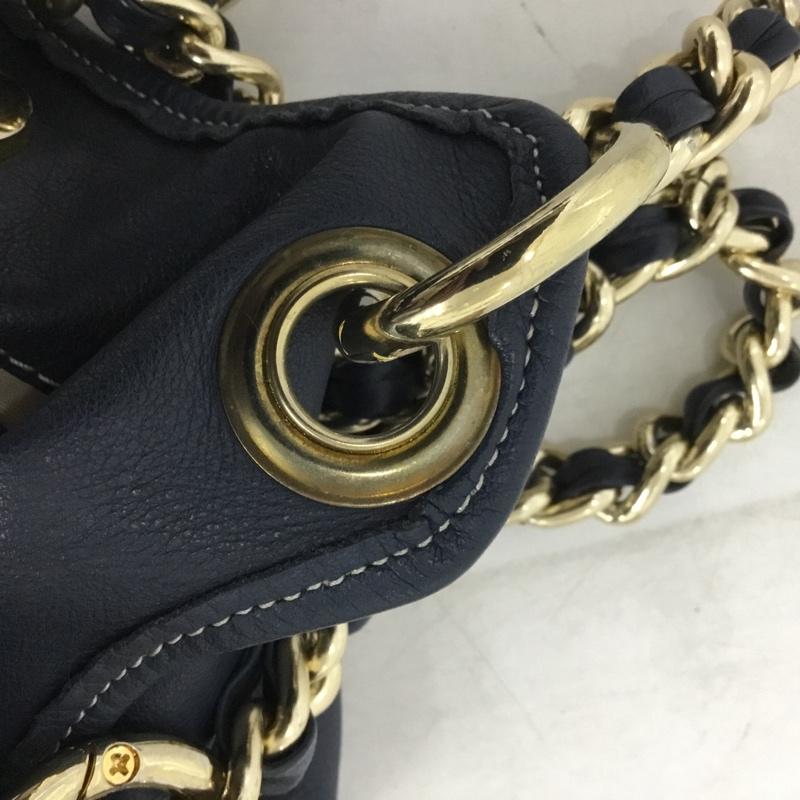 グイアス GUIA`S ハンドバッグ ハンドバッグ チェーンショルダー 無地 紺 / ネイビー / navy レディース USED 古着 中古 10153167