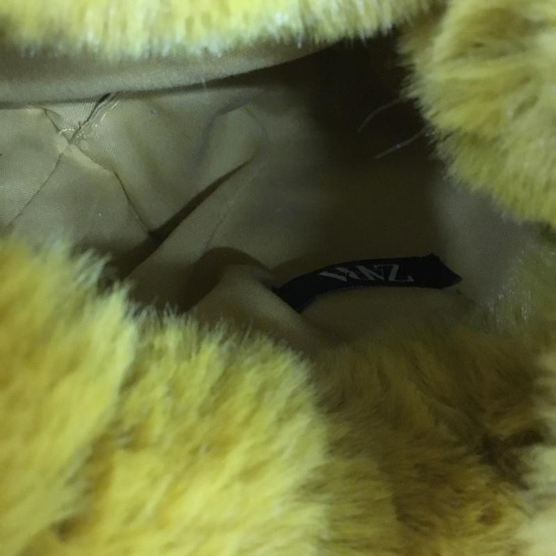 ザラ ZARA ハンドバッグ ハンドバッグ フェイクファー ミニバッグ 無地 マスタード / マスタード / レディース USED 古着 中古 10153168