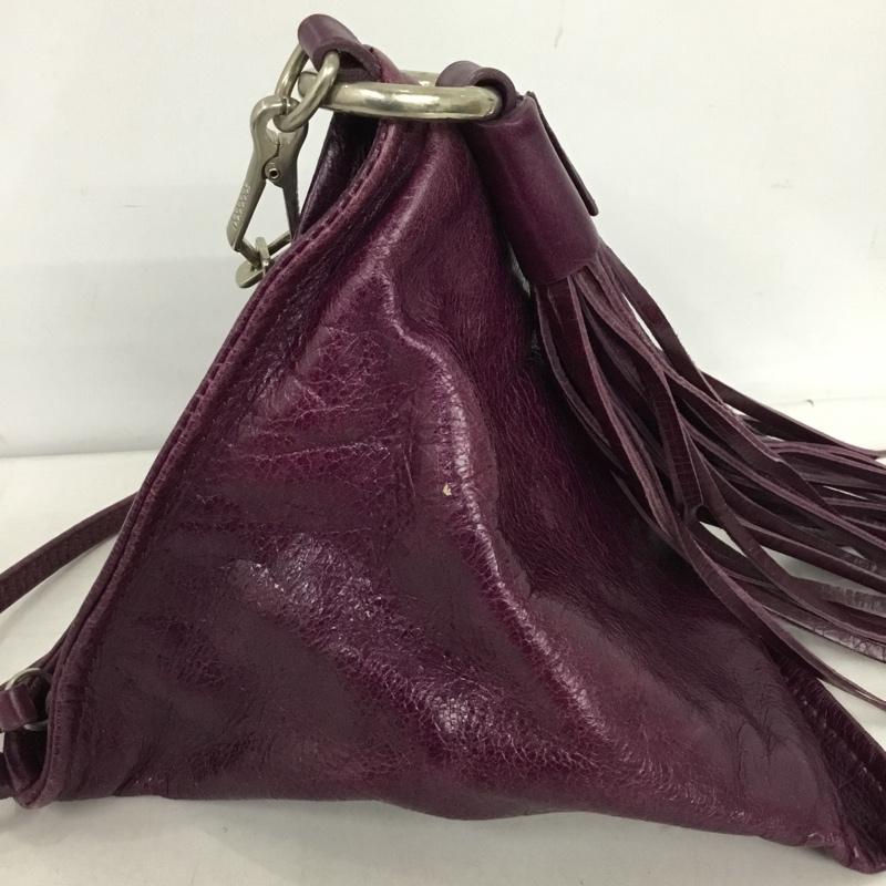 ジャンニ・キャリーニ GIANNI CHIARINI ショルダーバッグ ショルダーバッグ トライアングルポーチ ミニバッグ フリンジ 三角バッグ 無地 紫 / パープル / purple レディース USED 古着 中古 10153171
