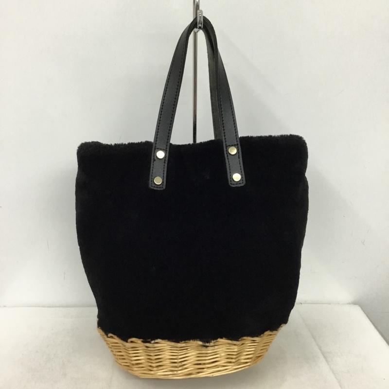 ミアン MIAN ハンドバッグ ハンドバッグ フェイクファー かご ドッキングバッグ 無地 黒 / ブラック / black X ベージュ / ベージュ / beige レディース USED 古着 中古 10153172