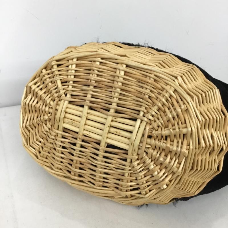 ミアン MIAN ハンドバッグ ハンドバッグ フェイクファー かご ドッキングバッグ 無地 黒 / ブラック / black X ベージュ / ベージュ / beige レディース USED 古着 中古 10153172
