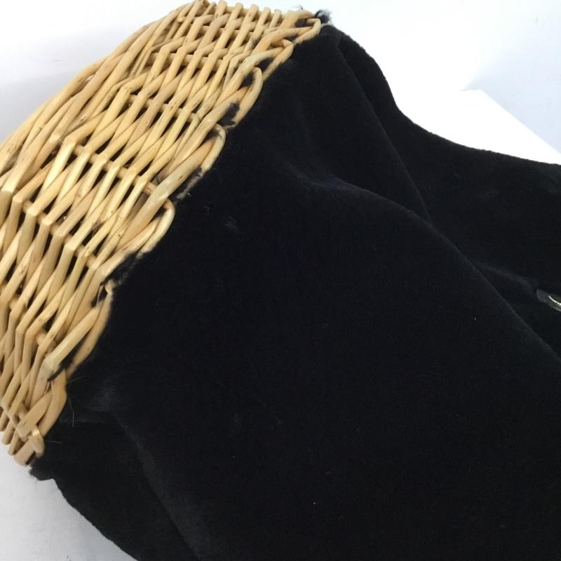 ミアン MIAN ハンドバッグ ハンドバッグ フェイクファー かご ドッキングバッグ 無地 黒 / ブラック / black X ベージュ / ベージュ / beige レディース USED 古着 中古 10153172