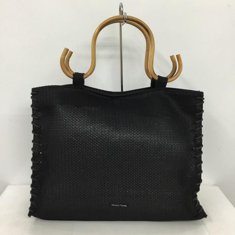 サマンサタバサ Samantha Thavasa トートバッグ トートバッグ ウッドハンドル ロゴ、文字 黒 / ブラック / black レディース USED 古着 中古 10153177