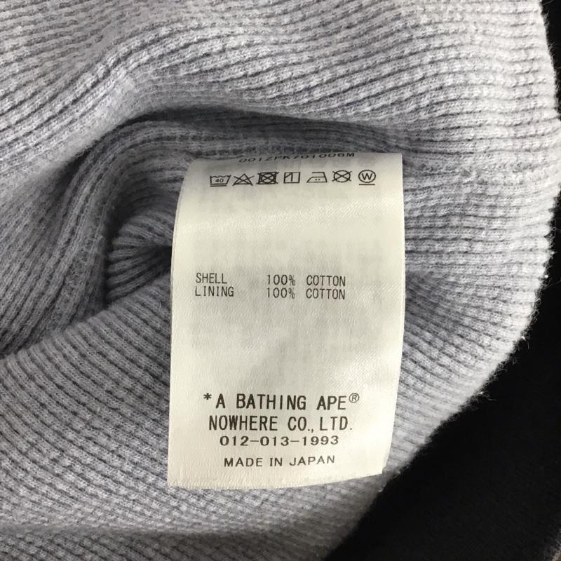 エイプ APE パーカー 長袖 長袖パーカー ジップアップパーカー スウェット M ロゴ、文字 黒 / ブラック / black メンズ USED 古着 中古 10153194