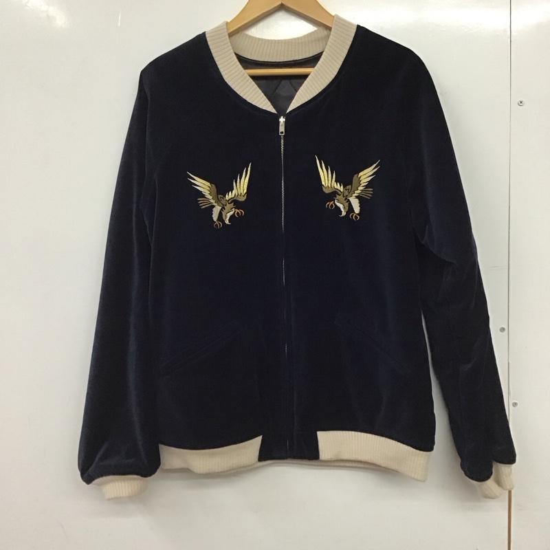ラディアル RADIALL ジャケット、上着 ジャンパー、ブルゾン rad-17aw-jk002 ジップアップジャケット アウター スカジャン M 刺繍 紺 / ネイビー / navy メンズ USED 古着 中古 10153198