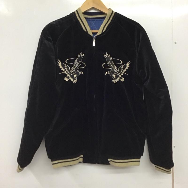 ゴールド GOLD ジャケット、上着 ジャンパー、ブルゾン ジップアップジャケット アウター スカジャン 38 刺繍 黒 / ブラック / black メンズ USED 古着 中古 10153199