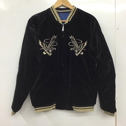ゴールド GOLD ジャケット、上着 ジャンパー、ブルゾン ジップアップジャケット アウター スカジャン 38 刺繍 黒 / ブラック / black メンズ USED 古着 中古 10153199