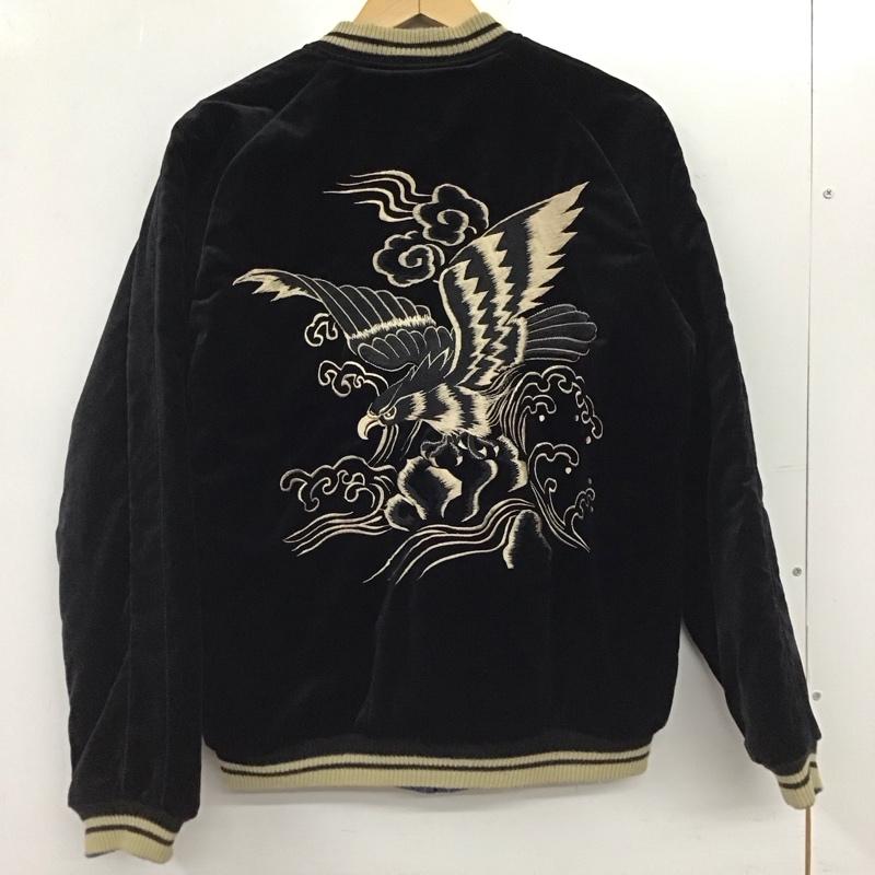 ゴールド GOLD ジャケット、上着 ジャンパー、ブルゾン ジップアップジャケット アウター スカジャン 38 刺繍 黒 / ブラック / black メンズ USED 古着 中古 10153199