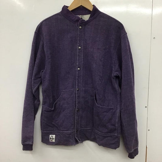 チャムス CHUMS トレーナー 長袖 長袖スウェット フロントボタン M ロゴ、文字 紫 / パープル / purple メンズ USED 古着 中古 10153201