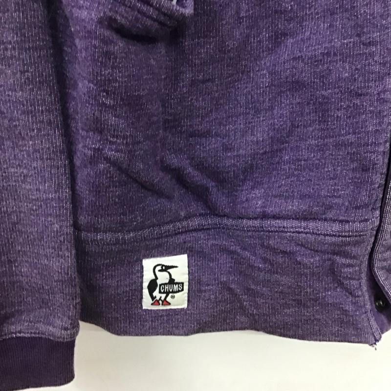 チャムス CHUMS トレーナー 長袖 長袖スウェット フロントボタン M ロゴ、文字 紫 / パープル / purple メンズ USED 古着 中古 10153201