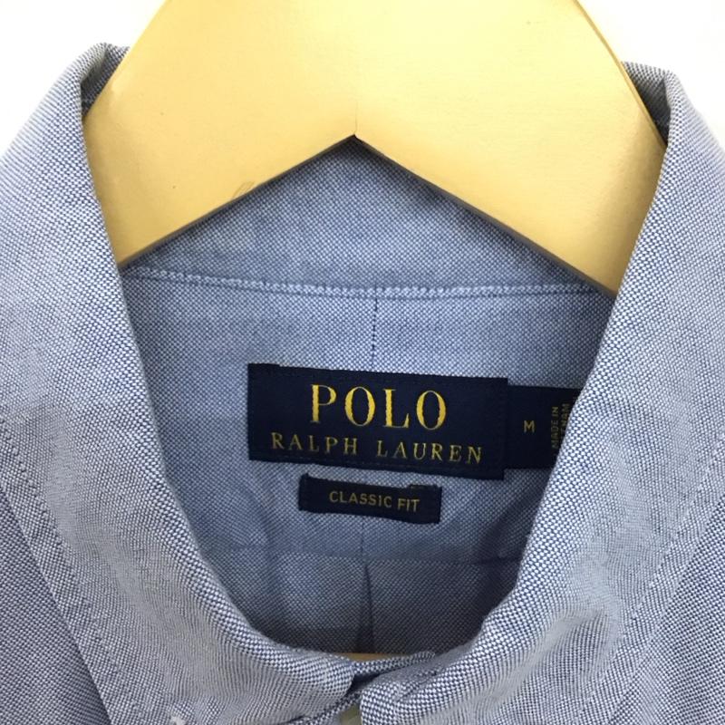 ポロラルフローレン POLO RALPH LAUREN シャツ、ブラウス 長袖 長袖シャツ 無地シャツ カラーシャツ ボタンダウンシャツ M ロゴ、文字 水色 / ライトブルー / メンズ USED 古着 中古 10153203