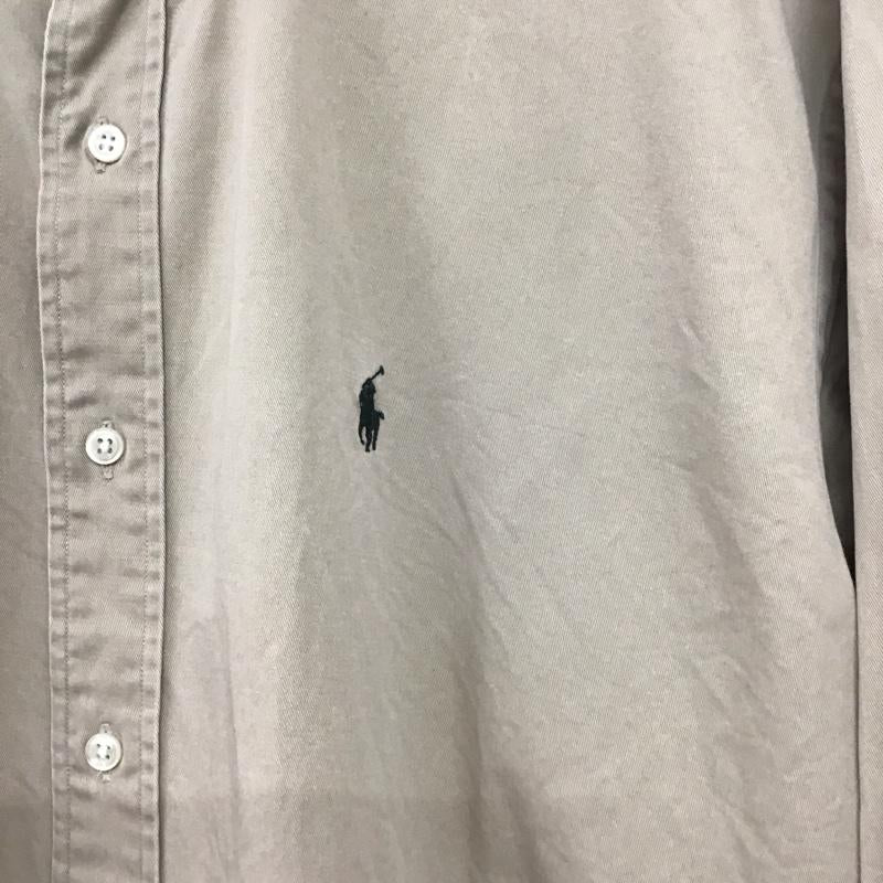 ラルフローレン RALPHLAUREN シャツ、ブラウス 長袖 長袖シャツ 無地シャツ カラーシャツ ボタンダウンシャツ L ロゴ、文字 ベージュ / ベージュ / beige メンズ USED 古着 中古 10153204