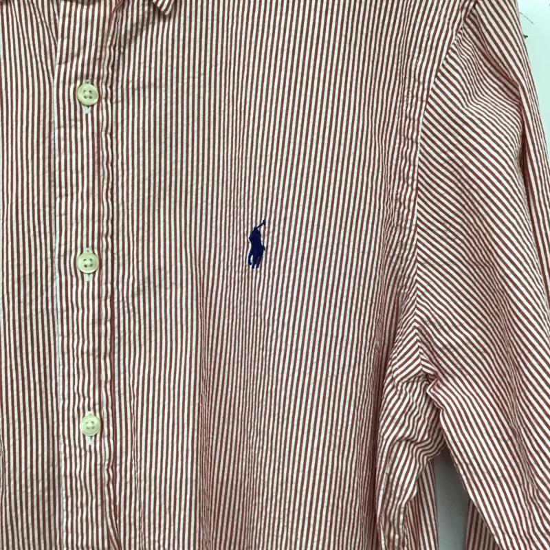 ラルフローレン RALPHLAUREN シャツ、ブラウス 長袖 長袖シャツ ストライプシャツ カラーシャツ ボタンダウンシャツ M ストライプ 白 / ホワイト / white X 赤 / レッド / red メンズ USED 古着 中古 10153207