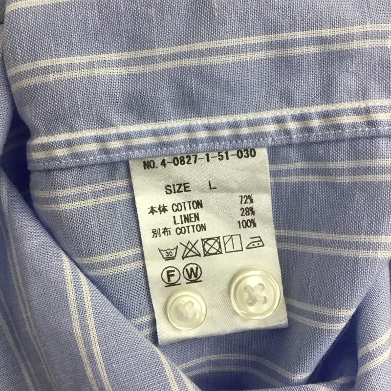 ノーリーズ NOLLEY S シャツ、ブラウス 長袖 長袖シャツ ストライプシャツ カラーシャツ L ストライプ 水色 / ライトブルー / メンズ USED 古着 中古 10153213