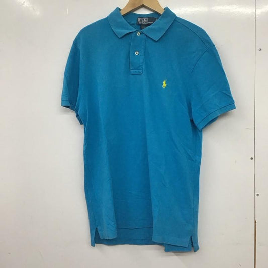 ポロバイラルフローレン Polo by RALPH LAUREN ポロシャツ 半袖 半袖ポロシャツ カラーシャツ 半袖カットソー L ロゴ、文字 青 / ブルー / blue メンズ USED 古着 中古 10153214