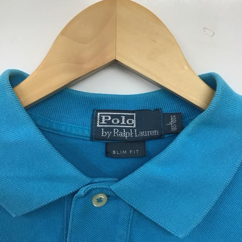 ポロバイラルフローレン Polo by RALPH LAUREN ポロシャツ 半袖 半袖ポロシャツ カラーシャツ 半袖カットソー L ロゴ、文字 青 / ブルー / blue メンズ USED 古着 中古 10153214