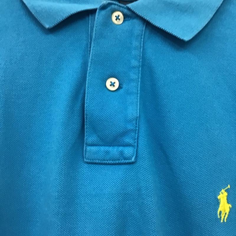 ポロバイラルフローレン Polo by RALPH LAUREN ポロシャツ 半袖 半袖ポロシャツ カラーシャツ 半袖カットソー L ロゴ、文字 青 / ブルー / blue メンズ USED 古着 中古 10153214