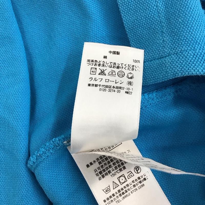 ポロバイラルフローレン Polo by RALPH LAUREN ポロシャツ 半袖 半袖ポロシャツ カラーシャツ 半袖カットソー L ロゴ、文字 青 / ブルー / blue メンズ USED 古着 中古 10153214