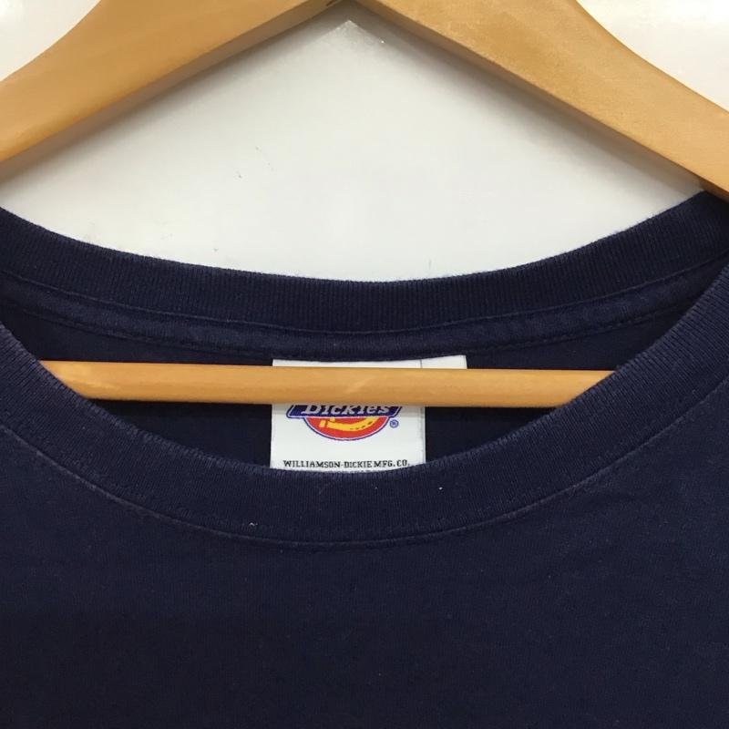 ディッキーズ Dickies カットソー 長袖 長袖カットソー 刺繍カットソー クルーネック XL 刺繍 紺 / ネイビー / navy メンズ USED 古着 中古 10153215