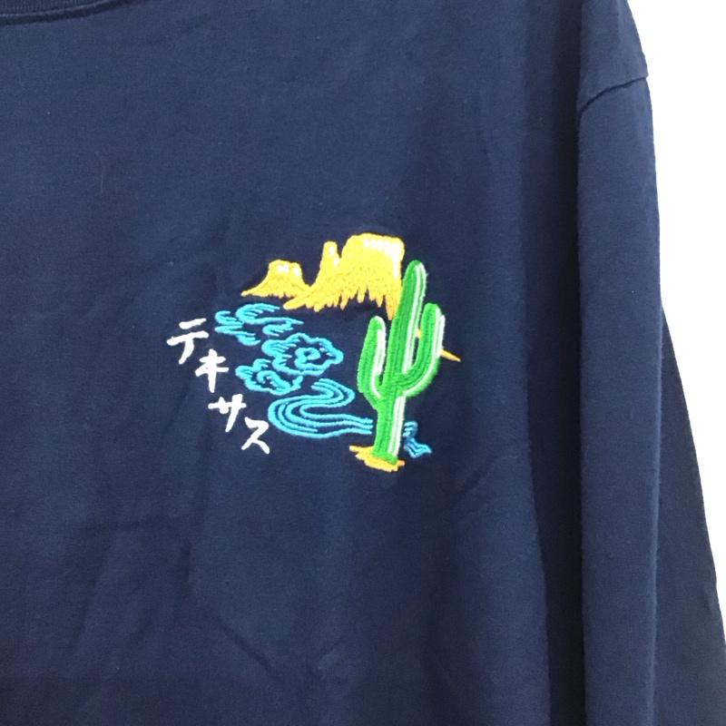 ディッキーズ Dickies カットソー 長袖 長袖カットソー 刺繍カットソー クルーネック XL 刺繍 紺 / ネイビー / navy メンズ USED 古着 中古 10153215