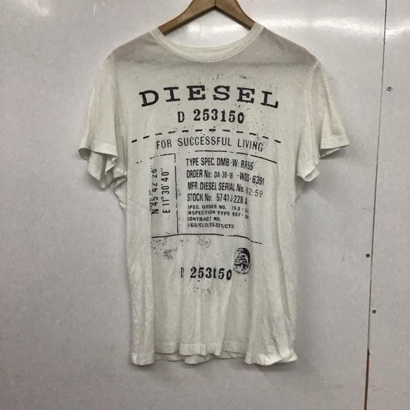 ディーゼル DIESEL Tシャツ 半袖 L プリント 白 / ホワイト / white メンズ USED 古着 中古 10153216
