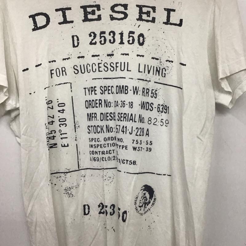 ディーゼル DIESEL Tシャツ 半袖 L プリント 白 / ホワイト / white メンズ USED 古着 中古 10153216