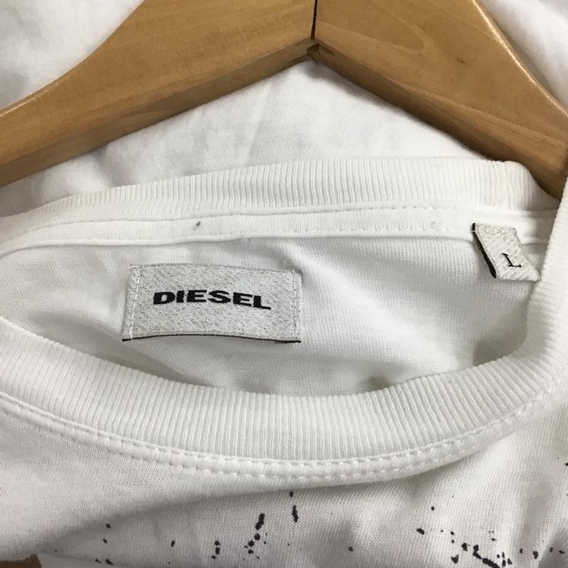 ディーゼル DIESEL Tシャツ 半袖 L プリント 白 / ホワイト / white メンズ USED 古着 中古 10153216
