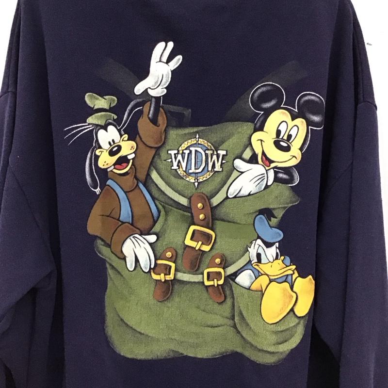古着 USED トレーナー 長袖 長袖トレーナー スウェット クルーネック プルオーバー プリント 紺 / ネイビー / navy メンズ USED 古着 中古 10153217
