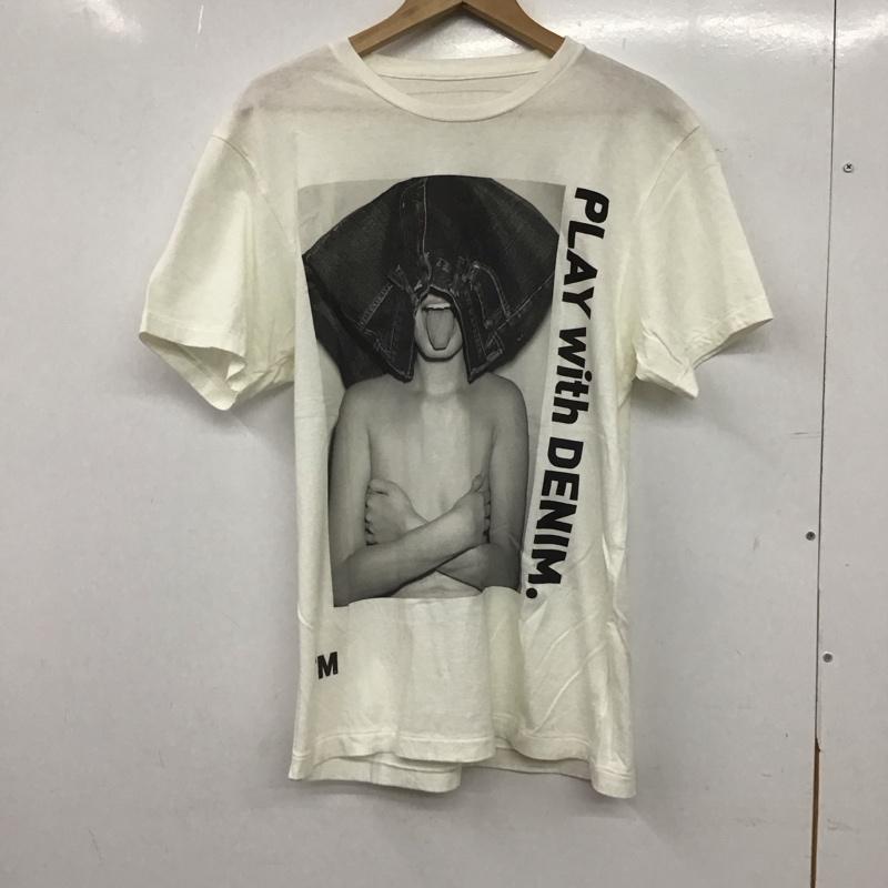 エム M Tシャツ 半袖 半袖カットソー プリントTシャツ クルーネックカットソー M プリント 白 / ホワイト / white メンズ USED 古着 中古 10153218