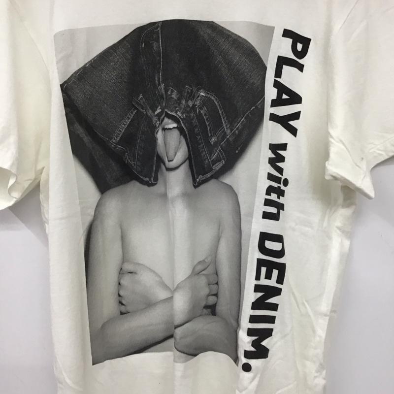 エム M Tシャツ 半袖 半袖カットソー プリントTシャツ クルーネックカットソー M プリント 白 / ホワイト / white メンズ USED 古着 中古 10153218