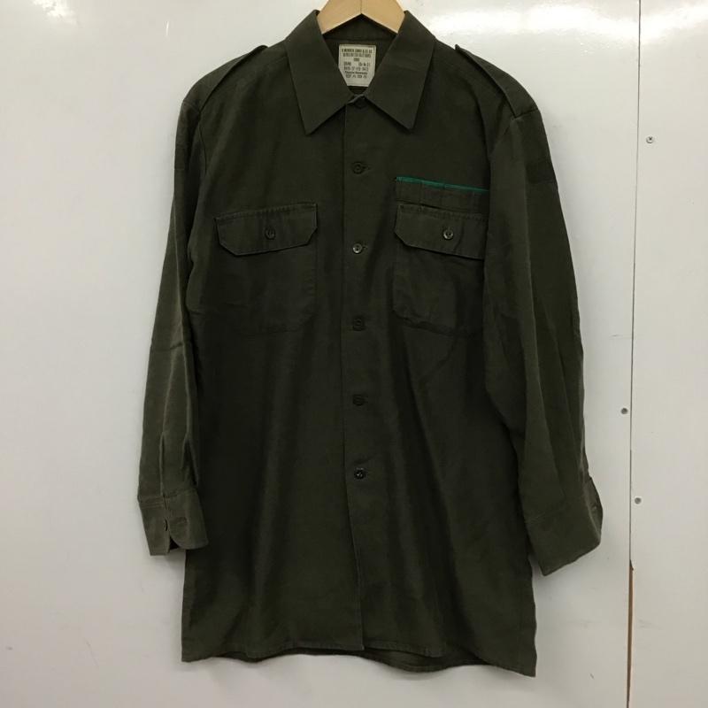 ミリタリー ミリタリー シャツ、ブラウス 長袖 長袖シャツ ミリタリーシャツ 古着 40 無地 カーキ / カーキ / khaki メンズ USED 古着 中古 10153219
