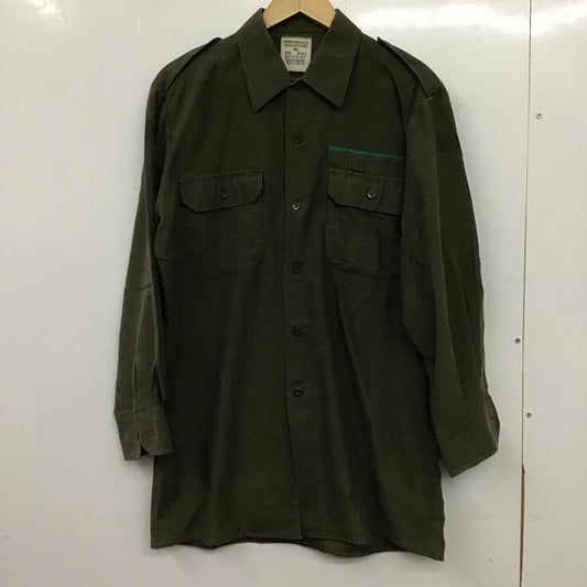 ミリタリー ミリタリー シャツ、ブラウス 長袖 長袖シャツ ミリタリーシャツ 古着 40 無地 カーキ / カーキ / khaki メンズ USED 古着 中古 10153219