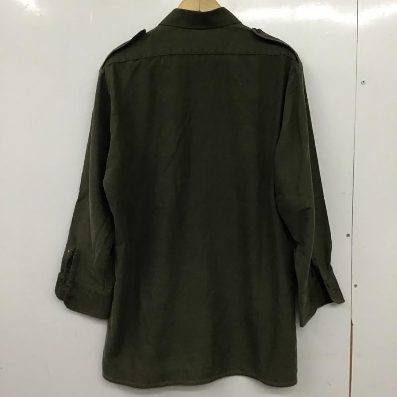 ミリタリー ミリタリー シャツ、ブラウス 長袖 長袖シャツ ミリタリーシャツ 古着 40 無地 カーキ / カーキ / khaki メンズ USED 古着 中古 10153219