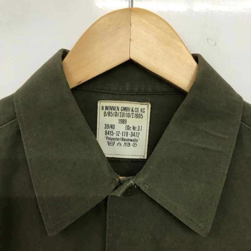 ミリタリー ミリタリー シャツ、ブラウス 長袖 長袖シャツ ミリタリーシャツ 古着 40 無地 カーキ / カーキ / khaki メンズ USED 古着 中古 10153219