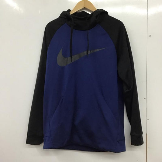 ナイキ NIKE パーカー 長袖 長袖プルオーバーパーカー スポーツウェア L ロゴ、文字 黒 / ブラック / black X 青 / ブルー / blue メンズ USED 古着 中古 10153220