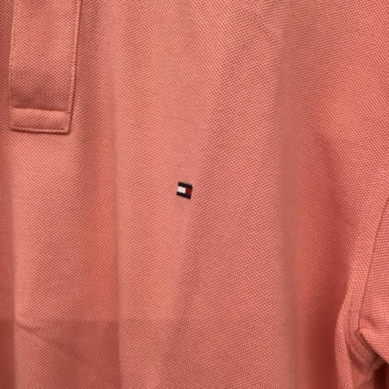 トミーヒルフィガー TOMMY HILFIGER ポロシャツ 半袖 半袖ポロシャツ カラーシャツ 半袖カットソー L ロゴ、文字 桃 / ピンク / pink メンズ USED 古着 中古 10153221