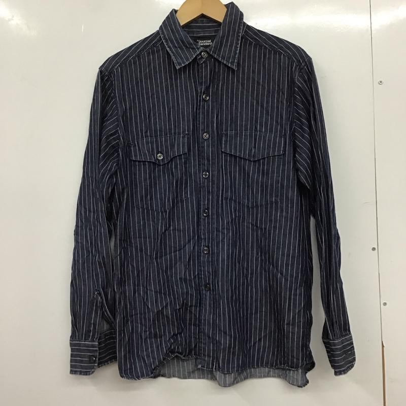 ジャーナルスタンダード JOURNAL STANDARD シャツ、ブラウス 長袖 長袖シャツ ストライプシャツ カラーシャツ L ストライプ インディゴ / インディゴ / Indigo メンズ USED 古着 中古 10153222