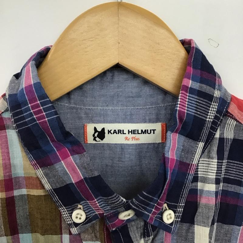 カールヘルム KARLHELMUT シャツ、ブラウス 半袖 半袖シャツ チェックシャツ カラーシャツ ボタンダウンシャツ L チェック マルチカラー / マルチカラー / multicolor メンズ USED 古着 中古 10153223
