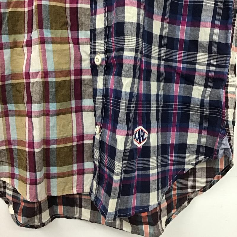 カールヘルム KARLHELMUT シャツ、ブラウス 半袖 半袖シャツ チェックシャツ カラーシャツ ボタンダウンシャツ L チェック マルチカラー / マルチカラー / multicolor メンズ USED 古着 中古 10153223