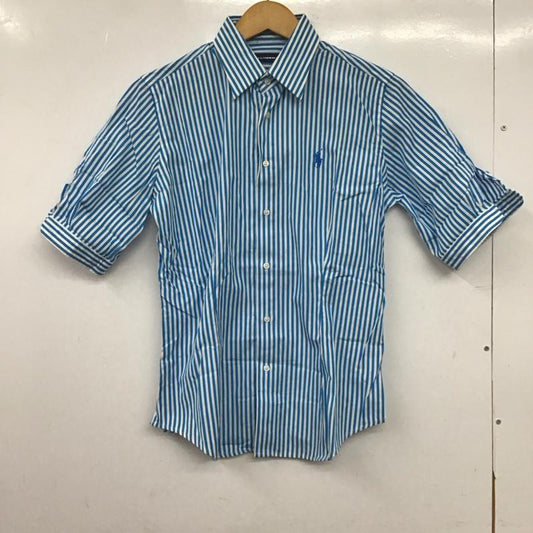 ラルフローレンスポーツ RALPHLAURENSPORT シャツ、ブラウス 半袖 半袖シャツ ストライプシャツ カラーシャツ 8 ストライプ 白 / ホワイト / white X 青 / ブルー / blue メンズ USED 古着 中古 10153226